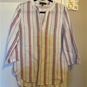 Striped V-Neck Women's Top